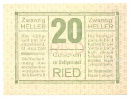 Банкнота 20 геллеров 1920 года Австрия  Нотгельд