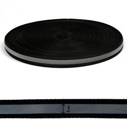 Стропа светоотражающая TBY отр.R200-280 шир.10мм арт.SV.ST10b цв.черный уп.50м