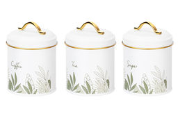 Набор 3 банок для сыпучих продуктов 1,1 л 11,7*11,7*15,5 см Tea, coffee, sugar+крышки с ручк, круг - Elan gallery фото 12