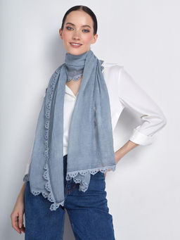 Большой, мягкий, тонкий и очень нежный двусторонний палантин с рисунком. - Tantino фото 5