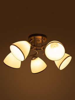 Люстра 20137/5, 5хE27, 60Вт, чёрный/белый