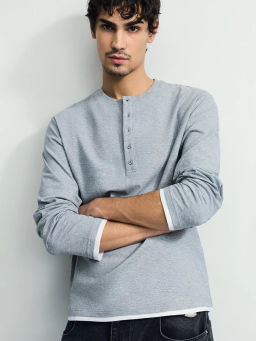 Контрастный лонгслив хенли / Zarina  фото 2