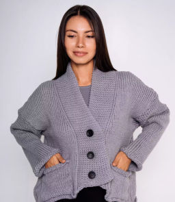 Кардиган #КТ45740, серый