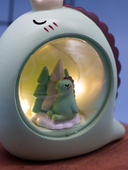 Ночник "Sleeping dino ball", green (11 см), пластик