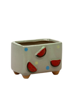 Декоративный горшок для цветов «Арбуз», 10.5×7.5×8 см, керамический, Greengo