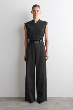 PANTALONES REGULAR FIT WIDE LEG MEZCLA LANA - H&m фото 3