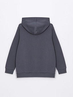 Bask?l? Uzun Kollu Erkek ?ocuk Hoodie ve E?ofman Alt? - Waikiki фото 3