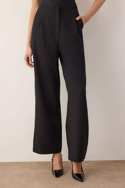 EXCLUSIVE Ozel Koleksiyon Siyah Pilili Wide Leg/Genis Paca Pantolon TWOAW26PL00121 - Trendyolmilla фото 4