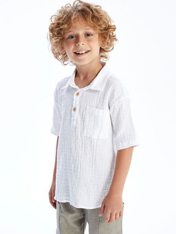 K?sa Kollu Cepli Erkek ?ocuk G?mlek