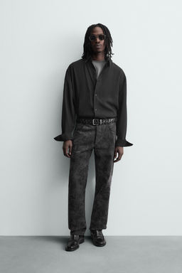 ABSTRACT JACQUARD STRAIGHT-LEG JEANS