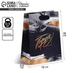 Цена за 2 шт. Пакет подарочный ламинированный, упаковка, «Особенный подарок», S 12 х 15 х 5.5 см