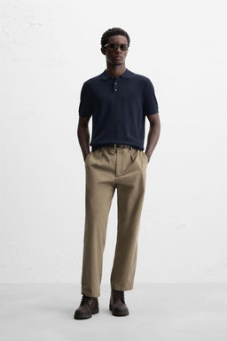 VISCOSE BLEND KNIT POLO SHIRT