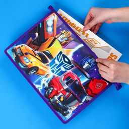 Папка д/тетрадей А4 молния сверху пластик ПМ-А4-29, Трансформеры