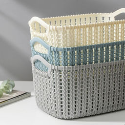 Корзина для хранения с ручками Плетение, пластик, 241613 см, персиковая - Simaland фото 5