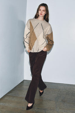 JERSEY PUNTO ROMBOS / Beige