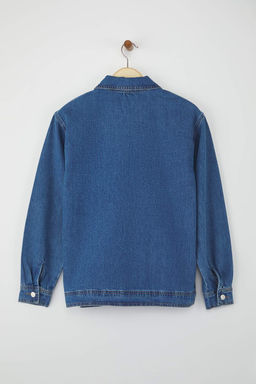 Mavi Fermuar Detayl? Denim Gomlek TWOAW26GO00002 - Trendyolmilla фото 6