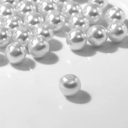 Бусины №10 Жемчуг (набор 50 шт.), отверстие сквозное, белые