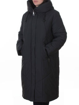 A615 GRAY/BLUE Пальто зимнее женское (верблюжья шерсть, 120 гр. холлофайбер)