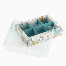 Цена за 5 шт. Коробка под 6 конфет с ячейками «Для тебя», 10 х 14.5 х 3 см