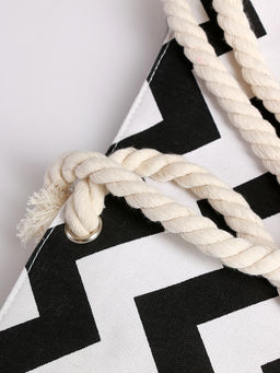 Сумка пляжная черно-белая - Almond фото 4