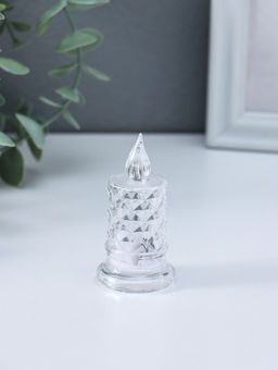 Цена за 4 шт. Светодиодная свеча LED - ночник RISALUX «С подтёками, грани», 3×LR41, прозрачный, 3.5×3.5×7 см