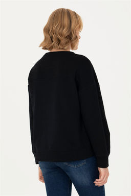 U. S. Polo Assn Женский черный базовый свитшот с круглым вырезом - U.s. polo assn фото 5