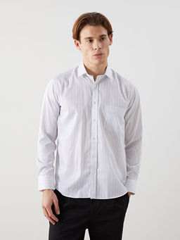 Regular Fit Uzun Kollu ?izgili Erkek G?mlek