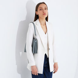 Сумка кросс-боди на молнии, 2 наружных кармана, цвет серо-голубой - Simaland фото 8