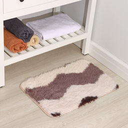 Коврик для ванной Доляна «Пушистик. Зиг-заг», 40×60 см, цвет коричневый