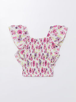 Kare Yaka ?i?ekli K?sa Kollu K?z ?ocuk Ti??rt - Waikiki фото 3