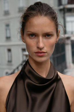 VESTIDO CORTO ASIM?TRICO LAZO / Marr?n - Zara фото 6