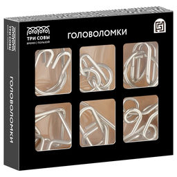 Набор головоломок металл. ТРИ СОВЫ 6шт. (PM6_17698)
