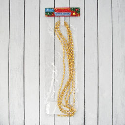 Цена за 4 шт. Бусы на ёлку Овалы грани, 2 м, d=3 мм, золотистый - Зимнее волшебство фото 3