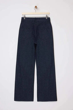 Koyu Mavi Tasl? Yuksek Bel Wide Leg Jeans TWOSS26JE00072 - Trendyolmilla фото 8