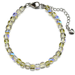 Браслет из циркона кубик гр.5мм цв.зелено-голубой, 18см