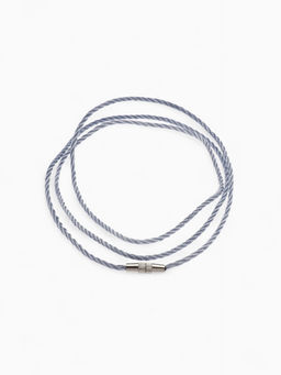 Цена за 2 шт. Шнурок гайтан 60 см d=2 мм, цвет серебряный, винтовой замок серебро