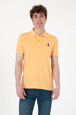 Erkek Slim Fit Polo Yaka Turuncu Basic Ti__rt Sepette S_rpriz _ndirim