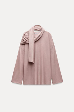 KNIT SWEATER WITH SCARF - Zara фото 6