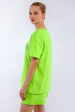 Арт. 2370 Костюм женский с шортами 42-48 (4 шт) Цвет:салатовый - Калинка фото 4