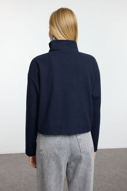 TRENDYOLMILLA Lacivert-Gri 2Li Paket Selanik Regular/Normal Kal?p Fermuarl? Yaka Orme Sweatshirt TWOAW25SW00120  фото 6