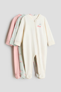 Pack de 3 pijamas enteros con cremallera