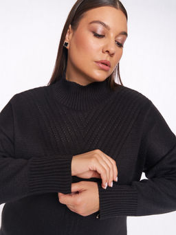 Черное вязаное платье PP91566BLK01 - Артесса фото 7