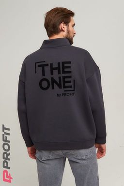 Спортивный мужской свитшот с начесом, цвет антрацит swm.041.004