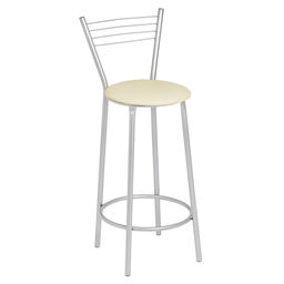 Стул барный «Клик Мебель», со спинкой, искусственная кожа, цвет светло - бежевый