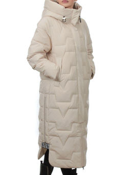 H268 LT. BEIGE Пальто зимнее женское (170 гр. холлофайбер)