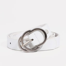 Ремень женский, ширина 2,4 см, винт, пряжка металл, цвет белый