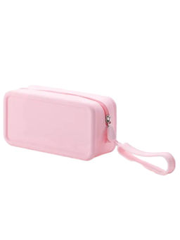 Kristaller Косметичка женская силиконовая, прямоугольная, розовый