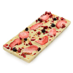 Шоколад белый с украшением Клубника, вишня, карамель 80 гр - Chokodelika фото 3