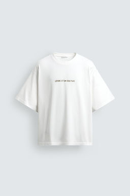 CAMISETA RELAXED FIT GR?FICO CUADRO / Blanco