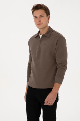 Erkek Regular Fit Yar_m Fermuarl_ Vizon Basic Sweatshirt - U.s. polo assn фото 3
